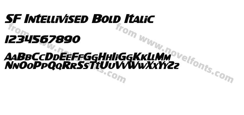 SF Intellivised Bold ItalicPreview