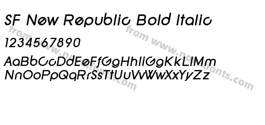 SF New Republic Bold ItalicPreview