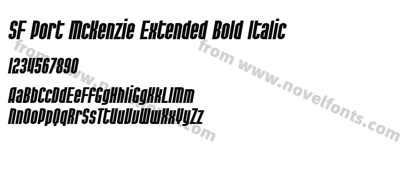 SF Port McKenzie Extended Bold ItalicPreview