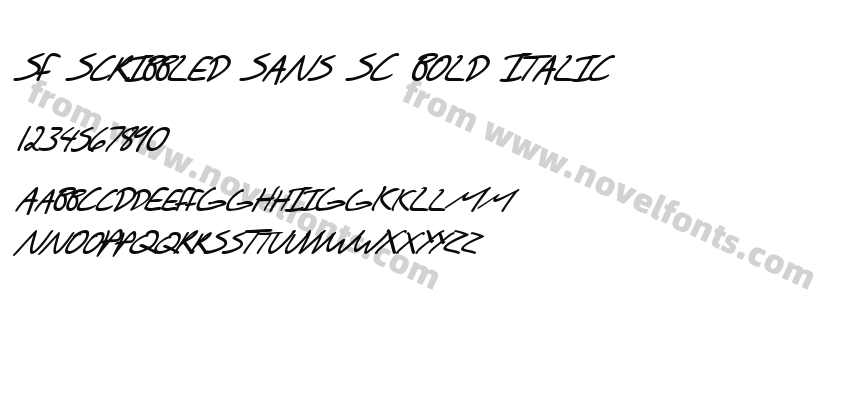 SF Scribbled Sans SC Bold ItalicPreview