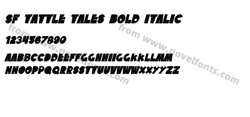 SF Tattle Tales Bold ItalicPreview