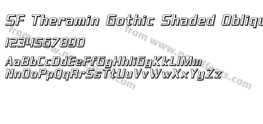 SF Theramin Gothic Shaded ObliquePreview