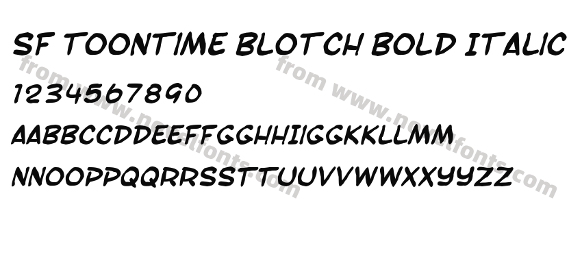 SF Toontime Blotch Bold ItalicPreview