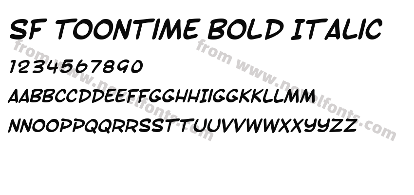 SF Toontime Bold ItalicPreview