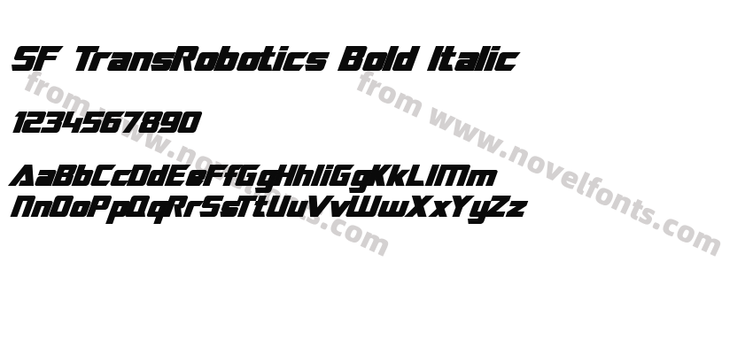 SF TransRobotics Bold ItalicPreview