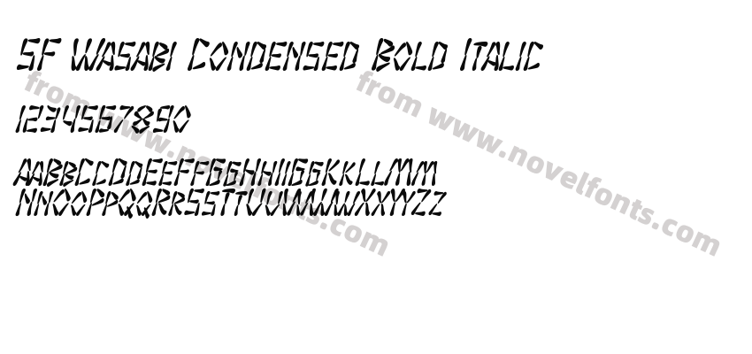 SF Wasabi Condensed Bold ItalicPreview