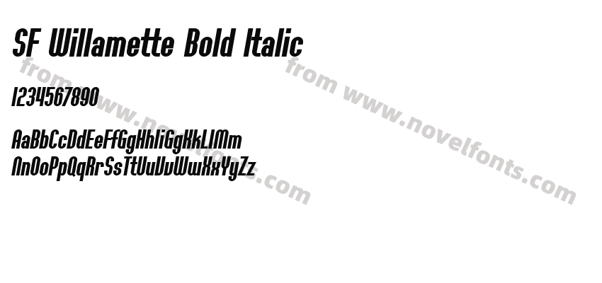 SF Willamette Bold ItalicPreview