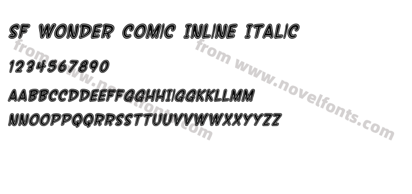 SF Wonder Comic Inline ItalicPreview