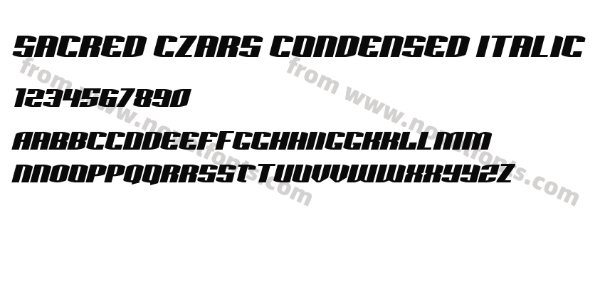 Sacred Czars Condensed ItalicPreview