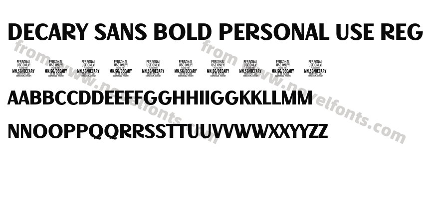 Decary Sans Bold PERSONAL USE RegularPreview