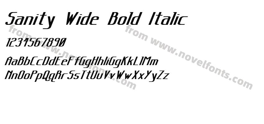 Sanity Wide Bold ItalicPreview