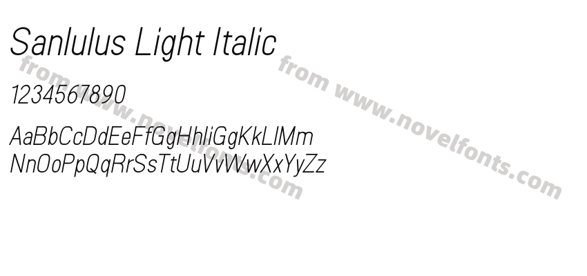 Sanlulus Light ItalicPreview