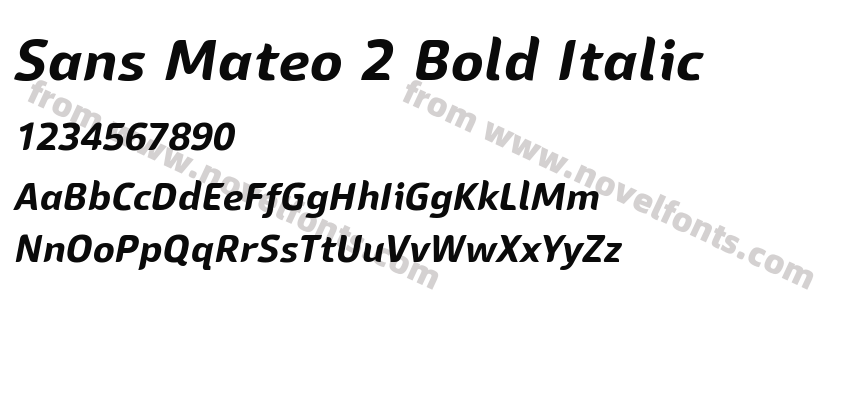 Sans Mateo 2 Bold ItalicPreview