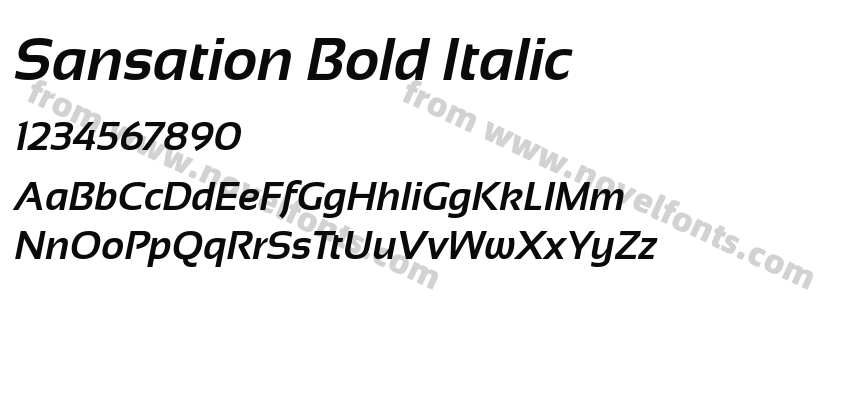 Sansation Bold ItalicPreview