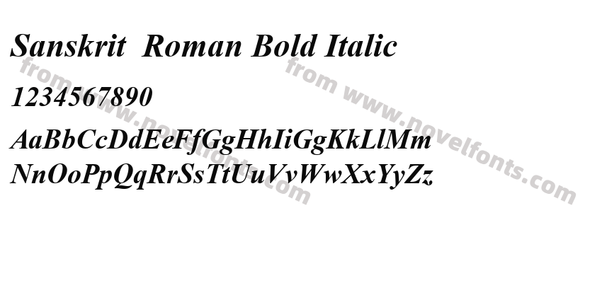 Sanskrit  Roman Bold ItalicPreview