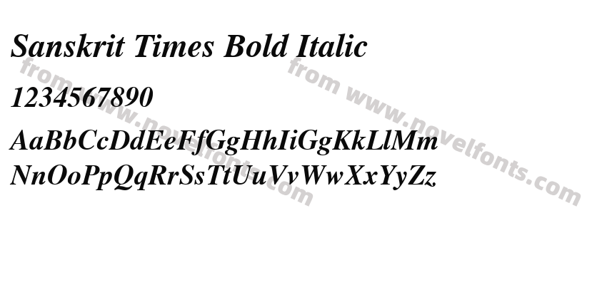 Sanskrit Times Bold ItalicPreview