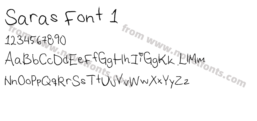 Saras Font 1Preview