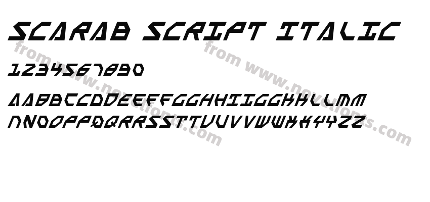 Scarab Script ItalicPreview