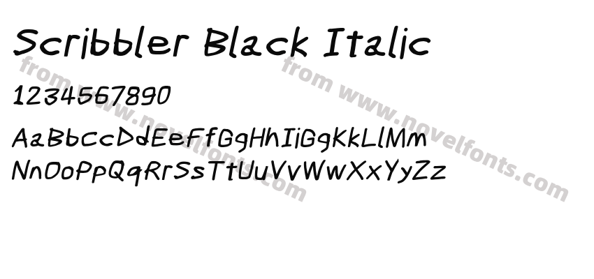 Scribbler Black ItalicPreview