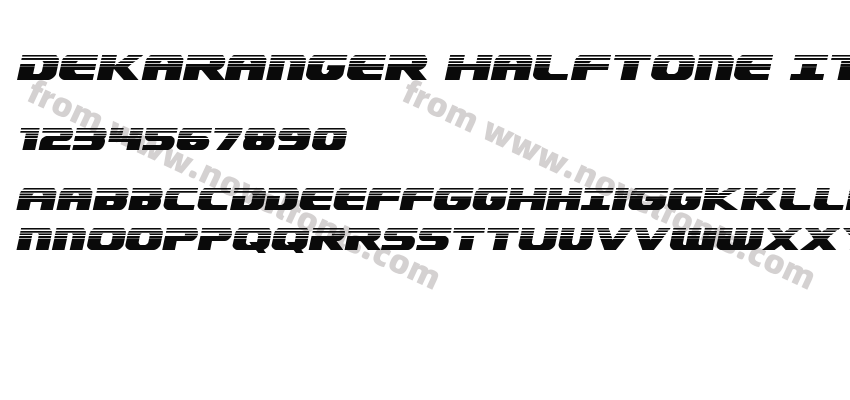 Dekaranger Halftone ItalicPreview