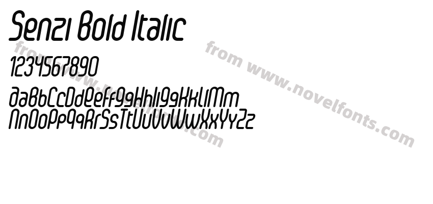 Senzi Bold ItalicPreview