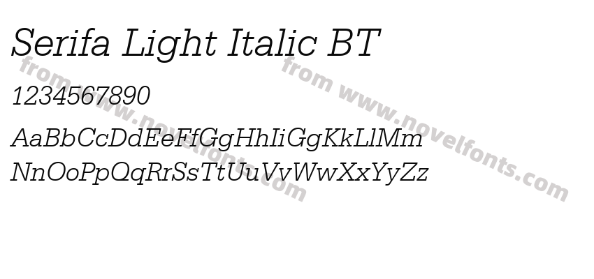 Serifa Light Italic BTPreview