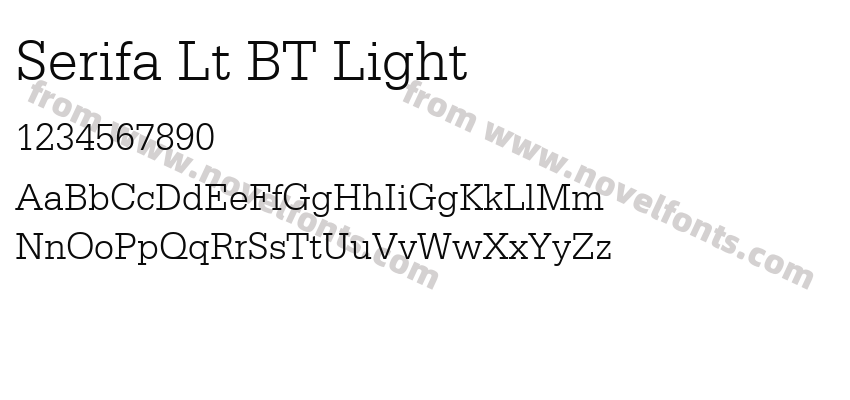 Serifa Lt BT LightPreview