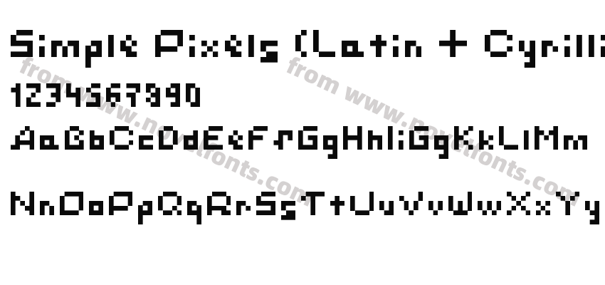 Simple Pixels (Latin + Cyrillic + Katakana) RegularPreview