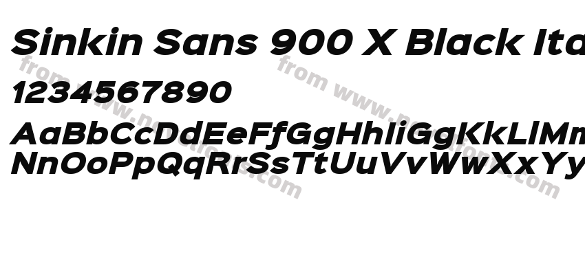 Sinkin Sans 900 X Black ItalicPreview