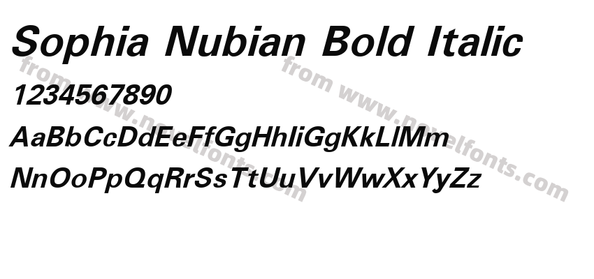 Sophia Nubian Bold ItalicPreview