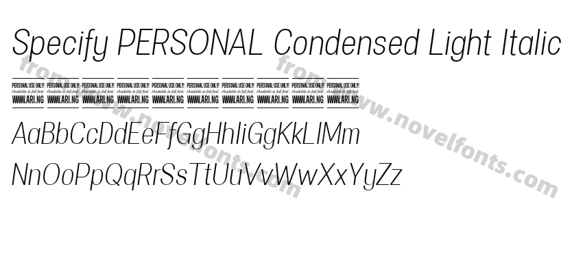 Specify PERSONAL Condensed Light ItalicPreview