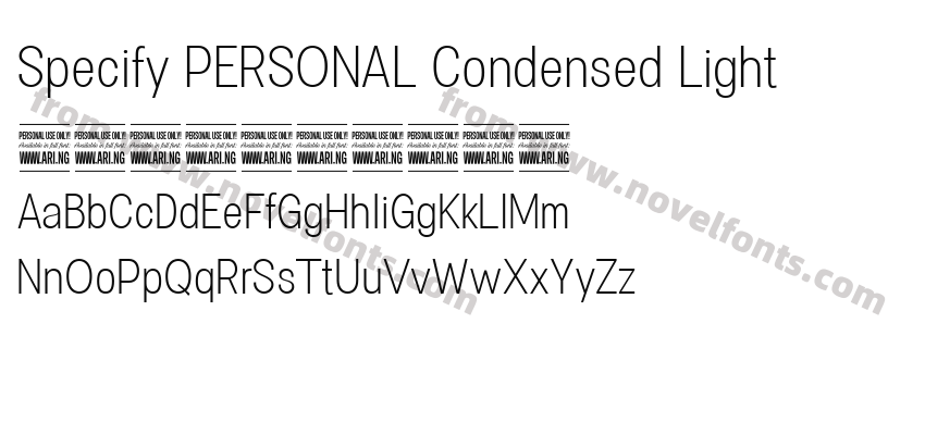 Specify PERSONAL Condensed LightPreview