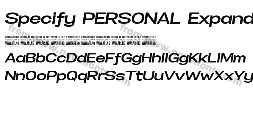 Specify PERSONAL Expanded Bold ItalicPreview