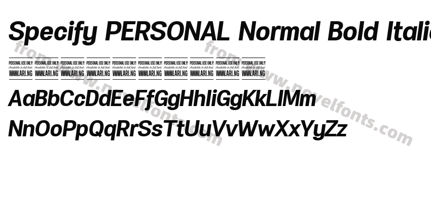 Specify PERSONAL Normal Bold ItalicPreview