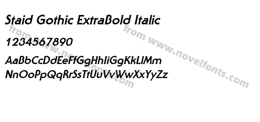 Staid Gothic ExtraBold ItalicPreview