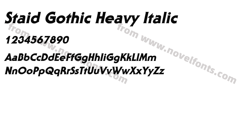 Staid Gothic Heavy ItalicPreview