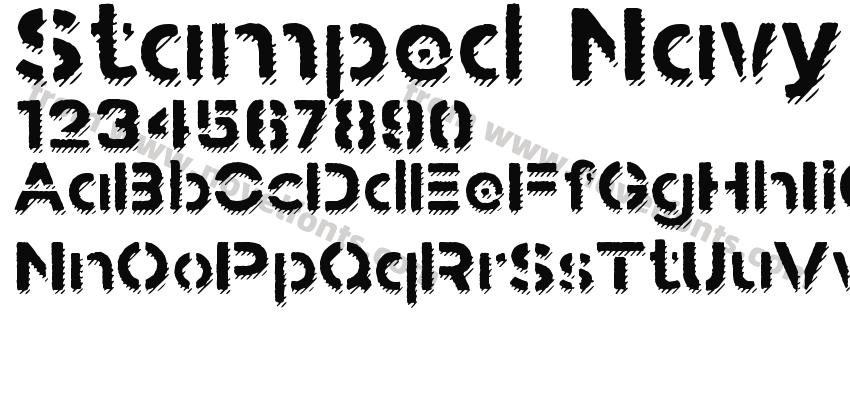 Stamped Navy Font ShadowPreview