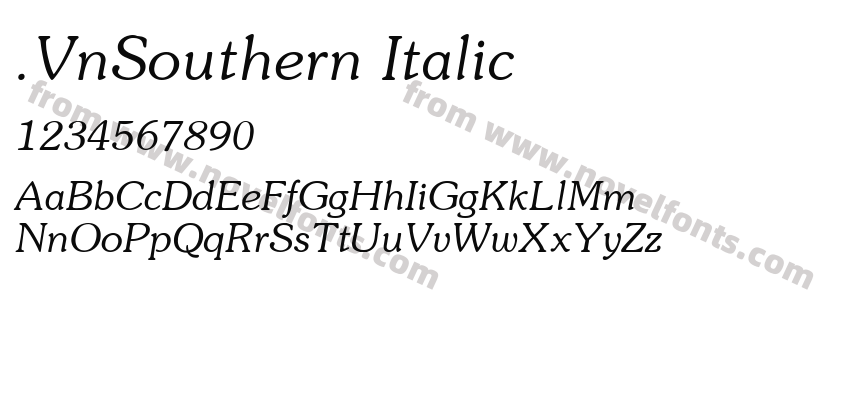 .VnSouthern ItalicPreview