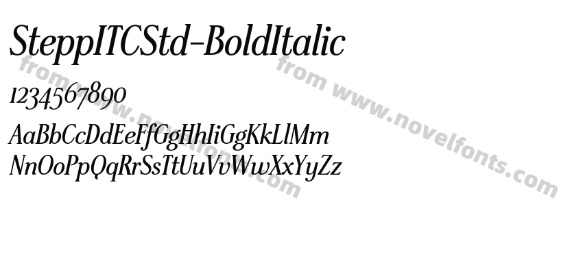 SteppITCStd-BoldItalicPreview