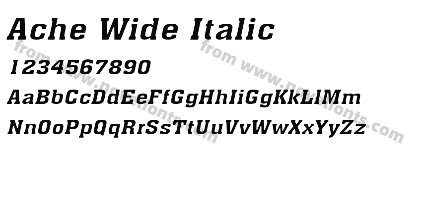 Ache Wide ItalicPreview