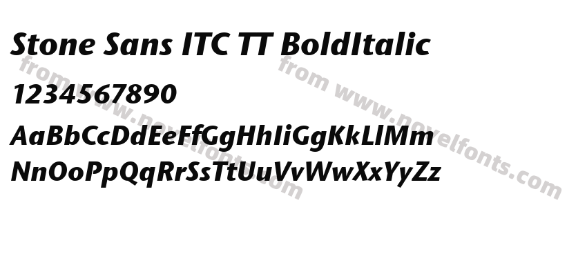 Stone Sans ITC TT BoldItalicPreview