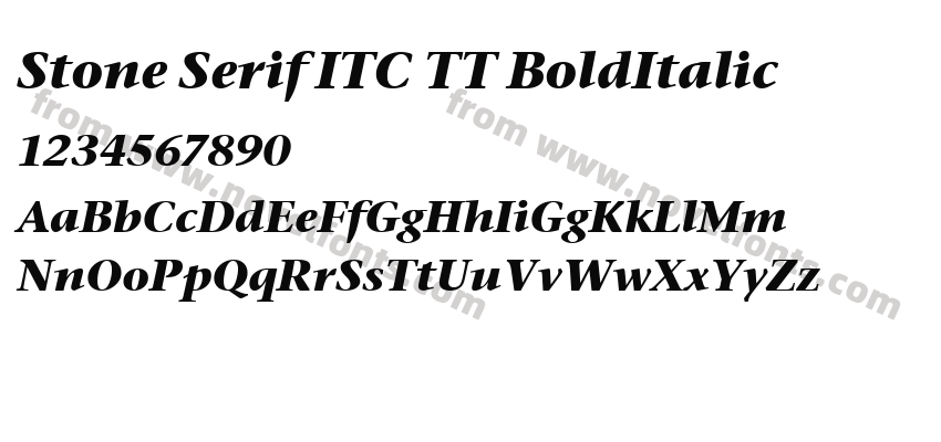 Stone Serif ITC TT BoldItalicPreview