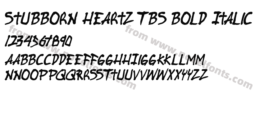 Stubborn Heartz TBS Bold ItalicPreview