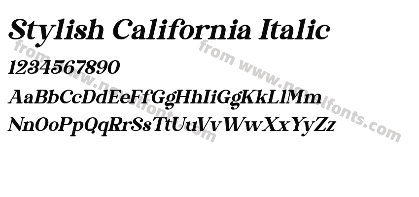 Stylish California ItalicPreview