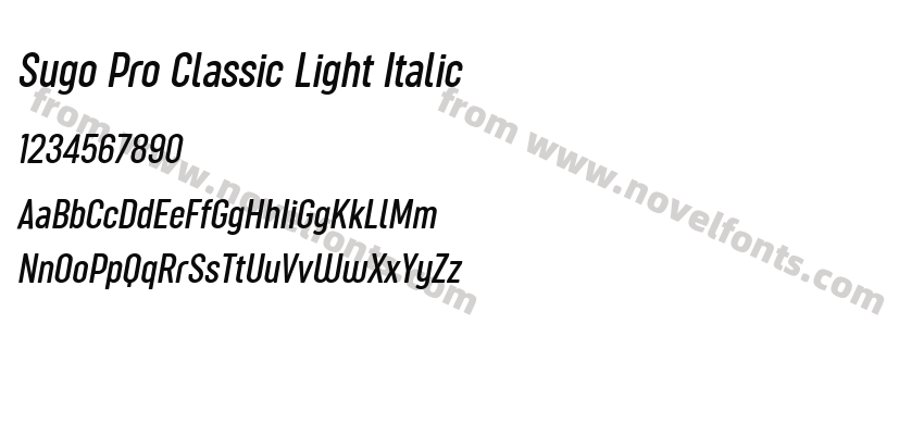 Sugo Pro Classic Light ItalicPreview