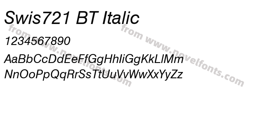 Swis721 BT ItalicPreview