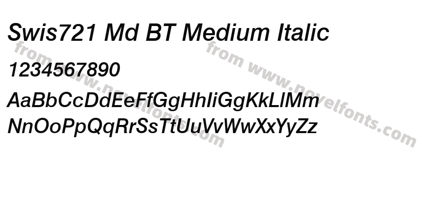 Swis721 Md BT Medium ItalicPreview