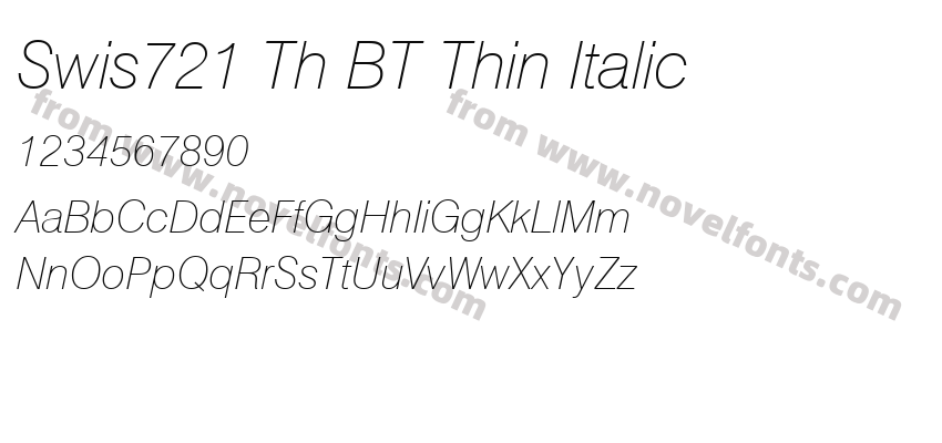 Swis721 Th BT Thin ItalicPreview