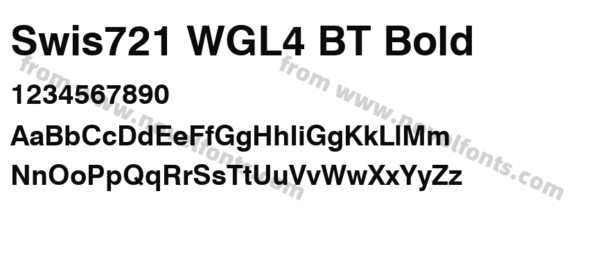 Swis721 WGL4 BT BoldPreview