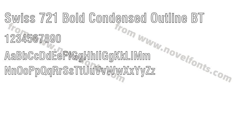 Swiss 721 Bold Condensed Outline BTPreview